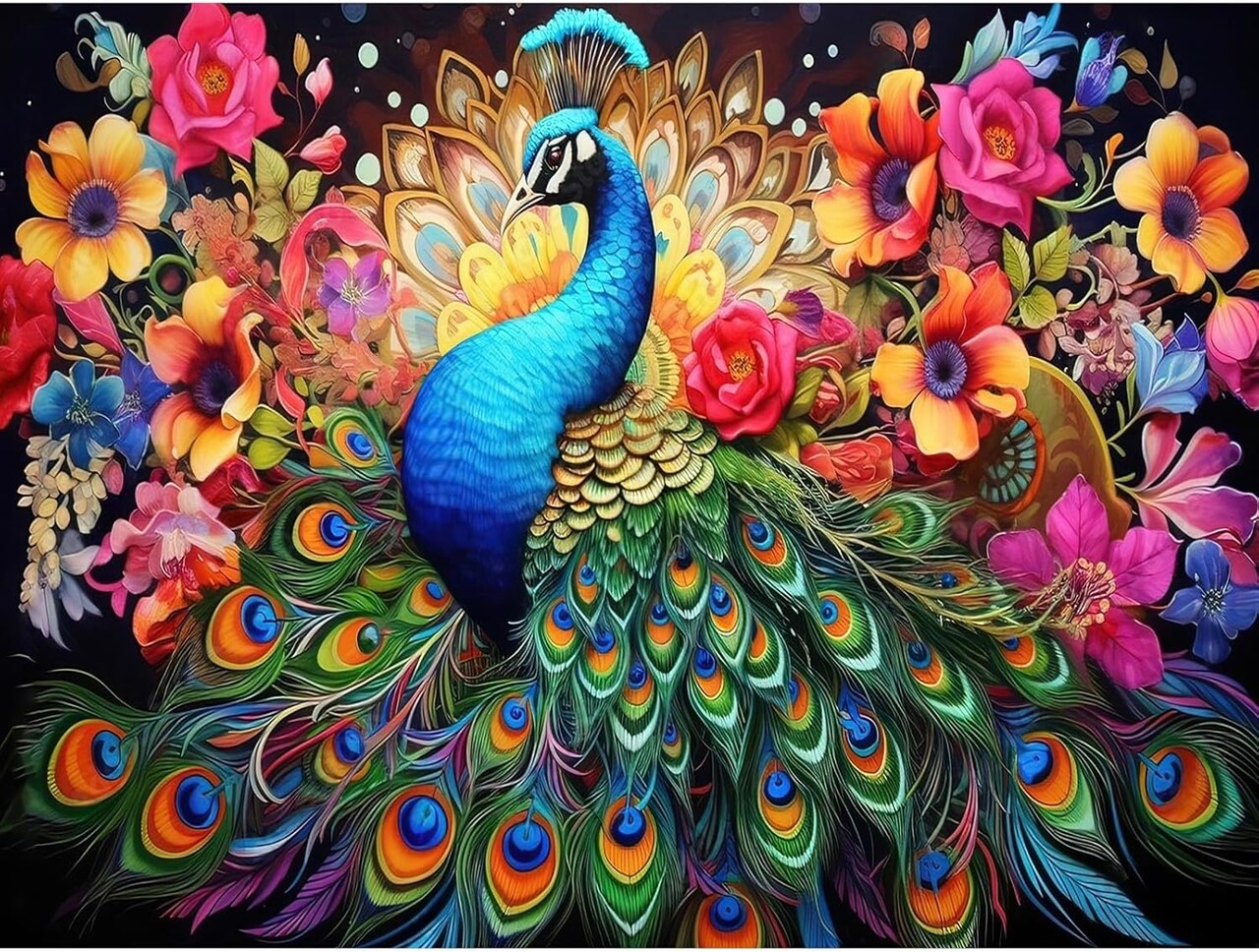 Peacock Diamond Art Kits for Adults – 5D Full Drill DIY Diamond Painting for Beginners, Gem Art Craft for Home Wall Decor, 12x16 Inch